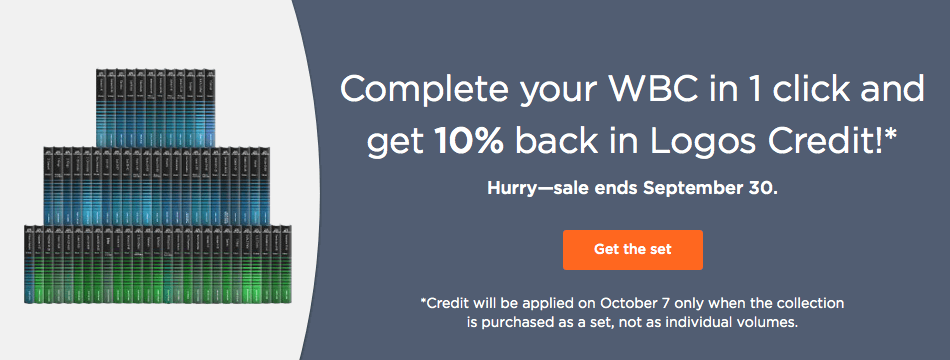 Get 10% back in Logos Credit when you buy the Word Biblical Commentary!